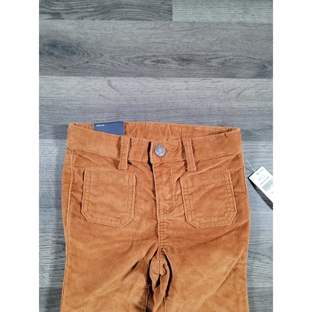 Baby Gap Corduroy Pants Size 3T Aztec Brown Skinny Fit High Stretch Girls NWT